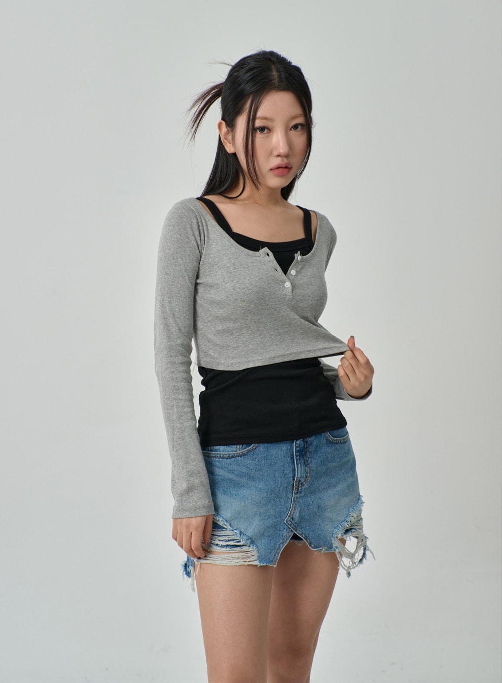 Scoop Neck Cropped Top IF315