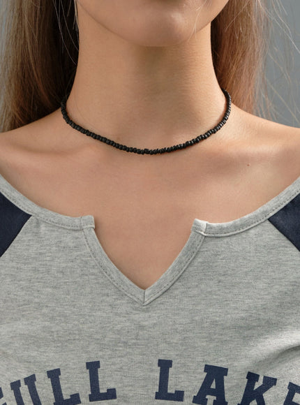 Wooden Beaded Necklace CJ22