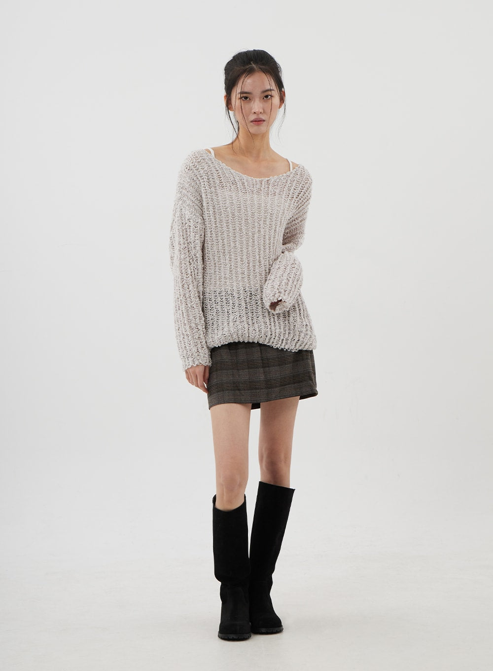 Boat Neck Sheer Sweater CJ310