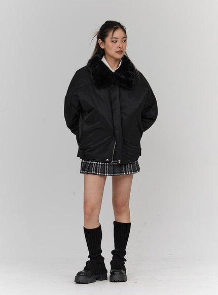 Faux Collar Puffer Jacket Unisex CN23