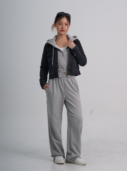 Button Crop Denim Jecket CO18