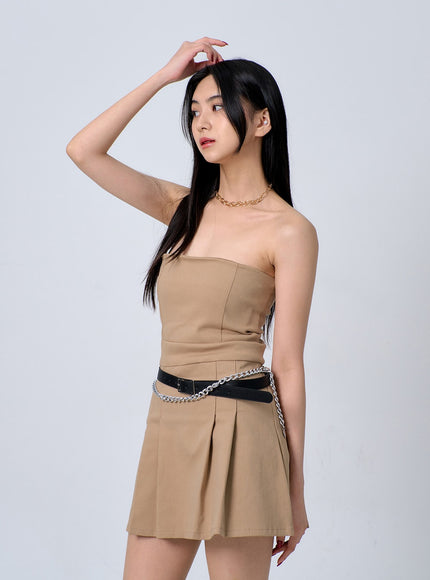 Strapless Pleated Mini Dress BJ331