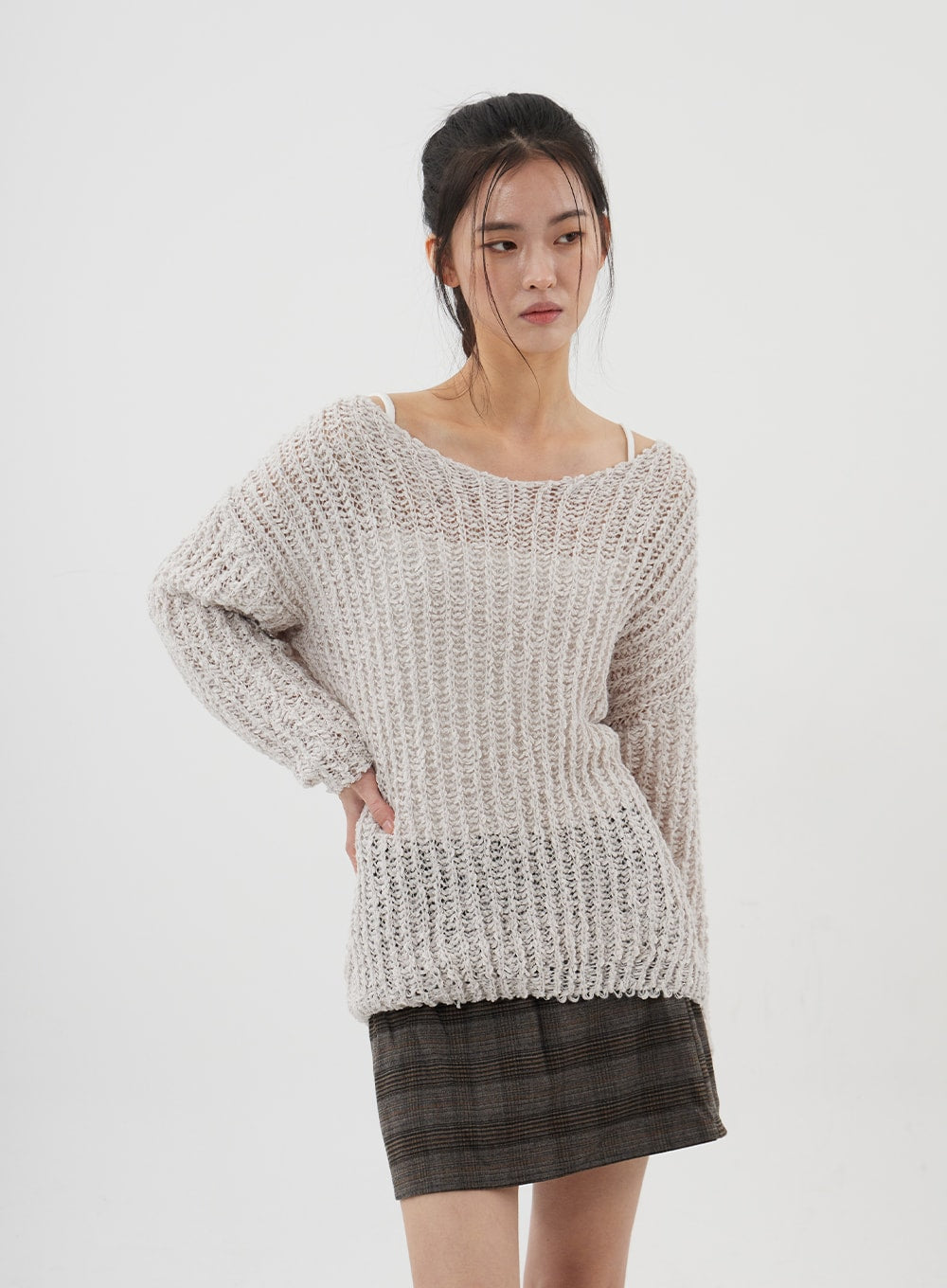 Boat Neck Sheer Sweater CJ310