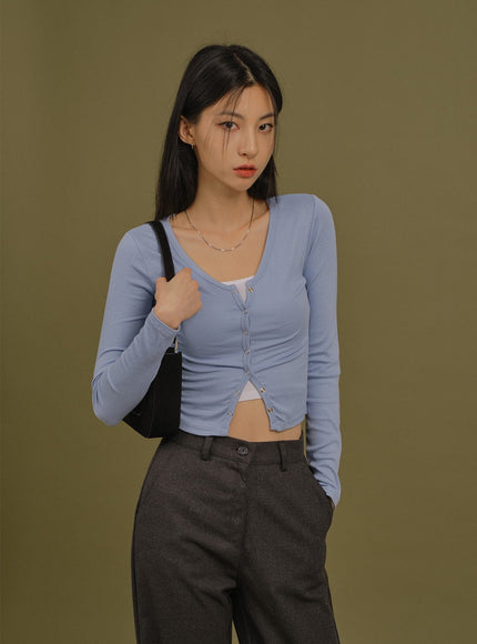 Crop Cardigan with Buttons