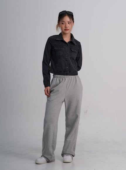 Button Crop Denim Jecket CO18