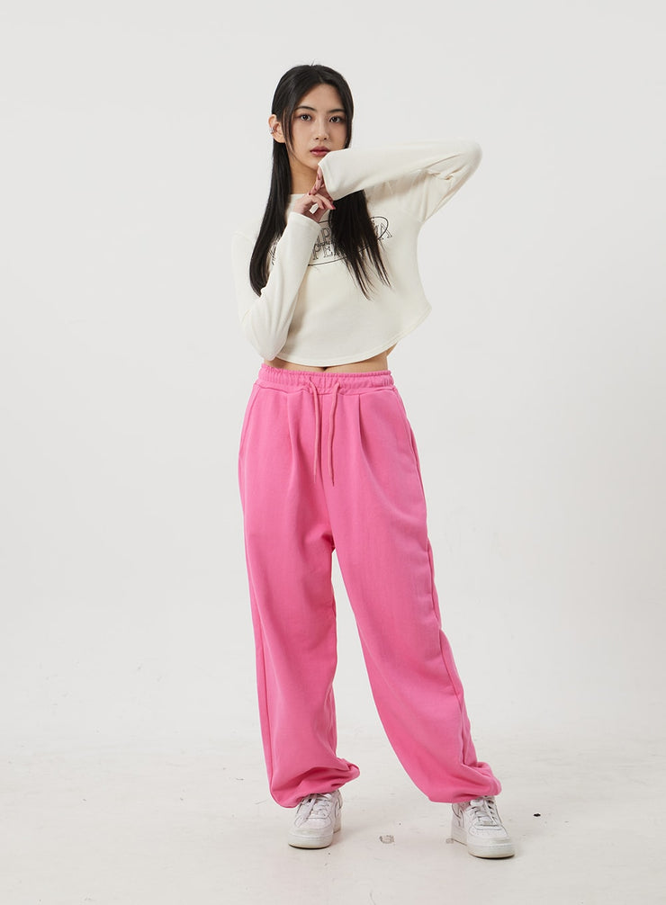 Drawstring Cotton Track Pants BJ320