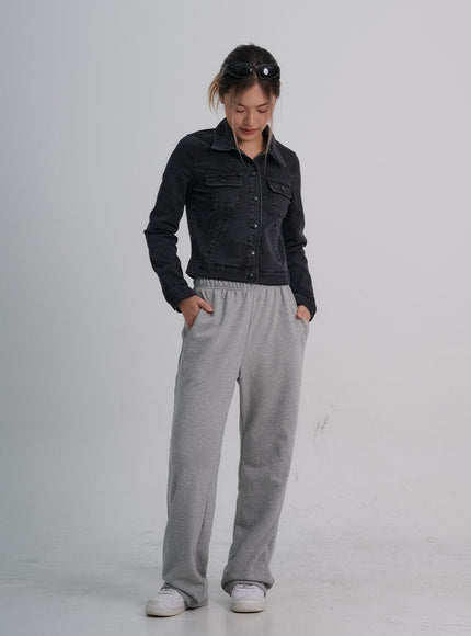 Button Crop Denim Jecket CO18