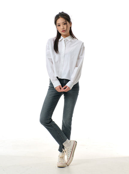 Cropped Button Shirt BJ313