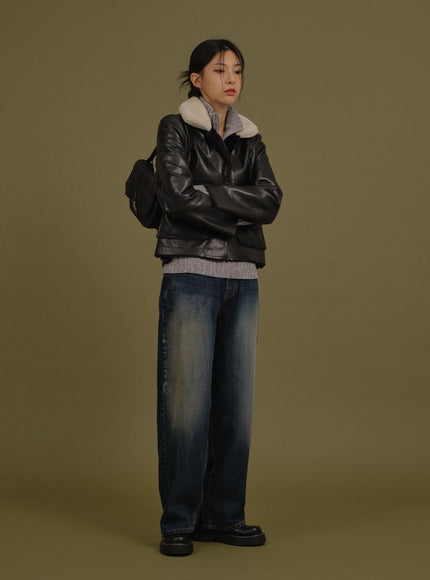 Washed Wide Denim Pants