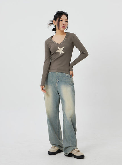Light Wash Baggy Jeans CF323