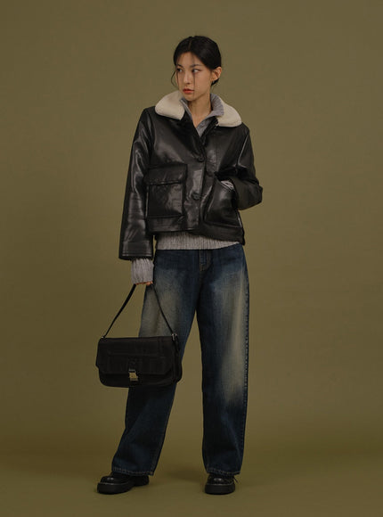 Washed Wide Denim Pants