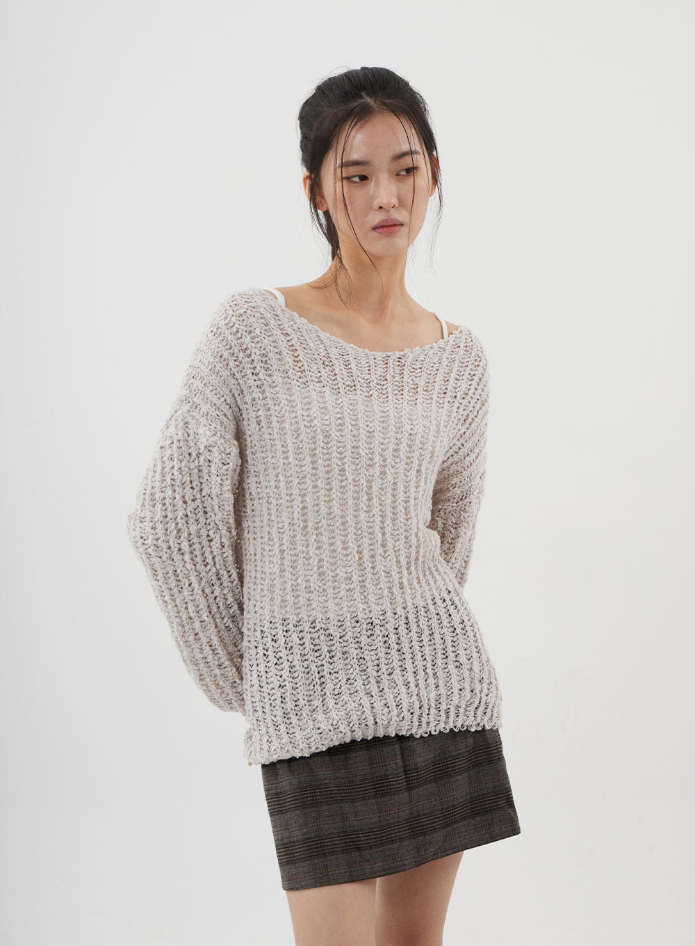 Boat Neck Sheer Sweater CJ310