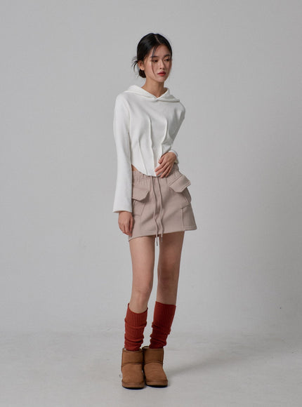 Stitch Cropped Hoodie IJ313