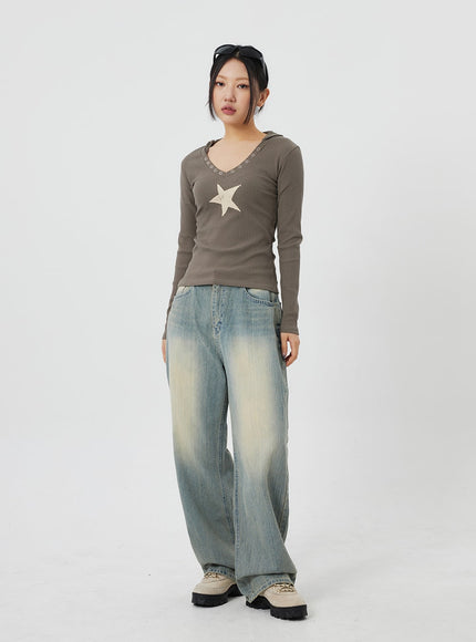Light Wash Baggy Jeans CF323