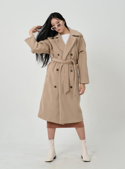 Waist Tie Oversized Button Coat ID23