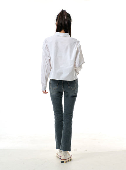 Cropped Button Shirt BJ313