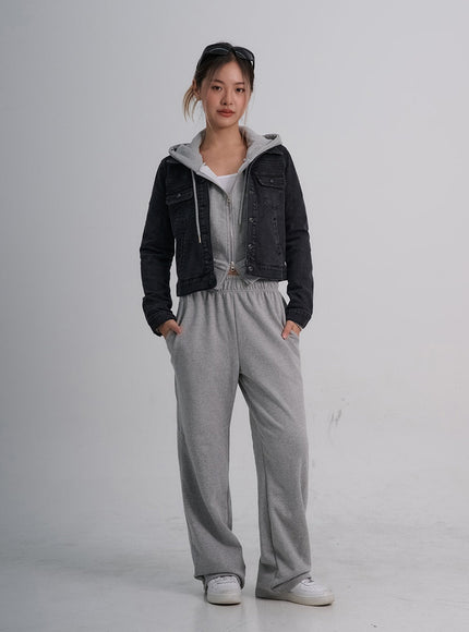 Button Crop Denim Jecket CO18