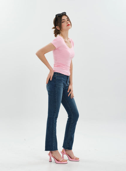 U-neck Short-Sleeve Top CA21
