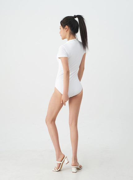Surfer Collared One Piece Swimsuit IJ13