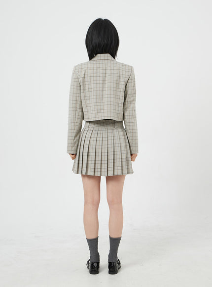 Cropped Plaid Jacket OM327