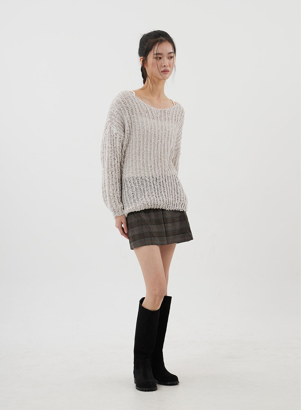 Boat Neck Sheer Sweater CJ310