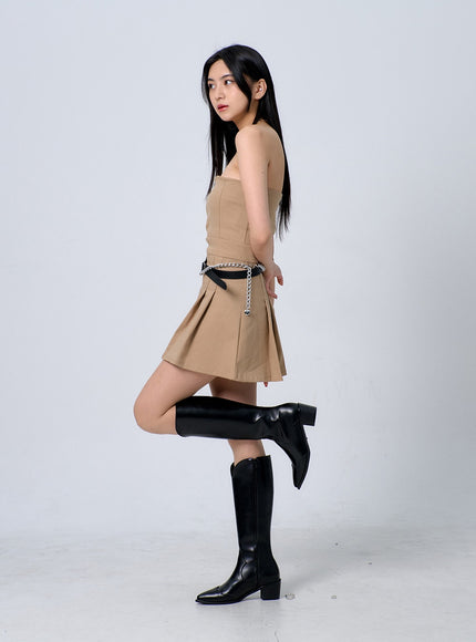 Strapless Pleated Mini Dress BJ331