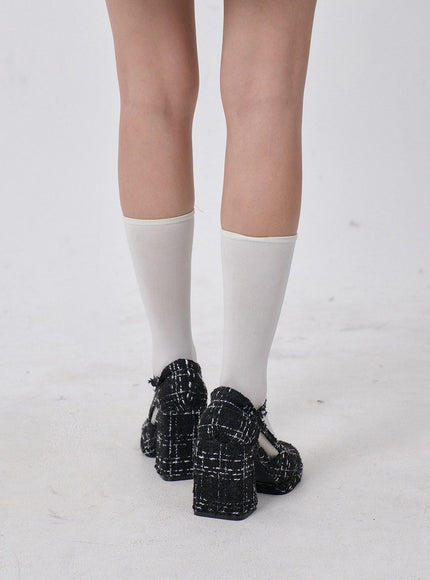 High Heel Round Toe Buckle Shoes BD19