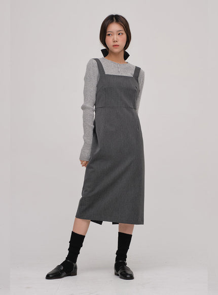 Wool Sleeveless Long Dress