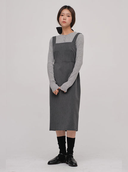 Wool Sleeveless Long Dress