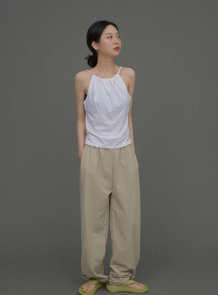 Loose Fit Banded Pants CA04