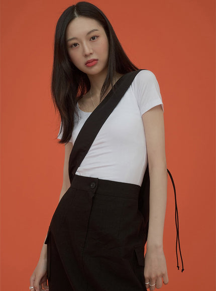 Square Neck Slim Fit Short Sleeve T Shirt CM5