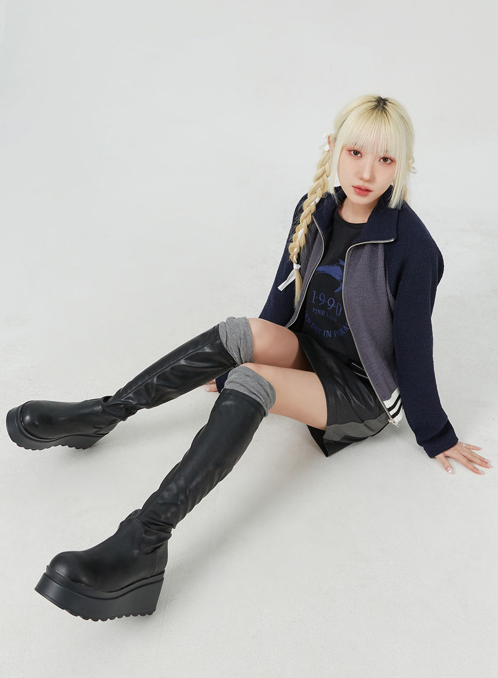 Platform knee high boots uk store