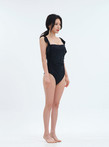 Shoulder Frill Detail One Piece Swimsuit