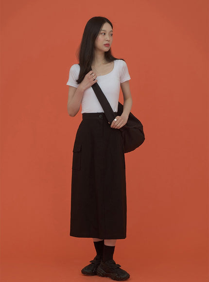 Square Neck Slim Fit Short Sleeve T Shirt CM5