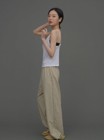 Loose Fit Banded Pants CA04