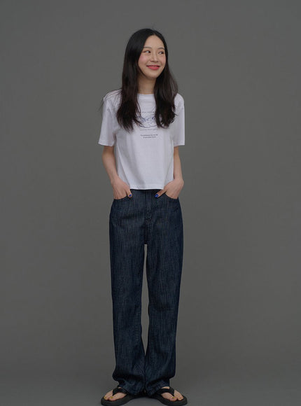 Indigo Wide Leg Jeans CCA15