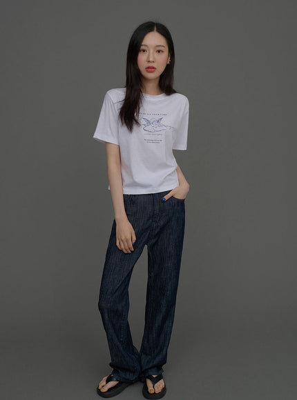 Indigo Wide Leg Jeans CCA15