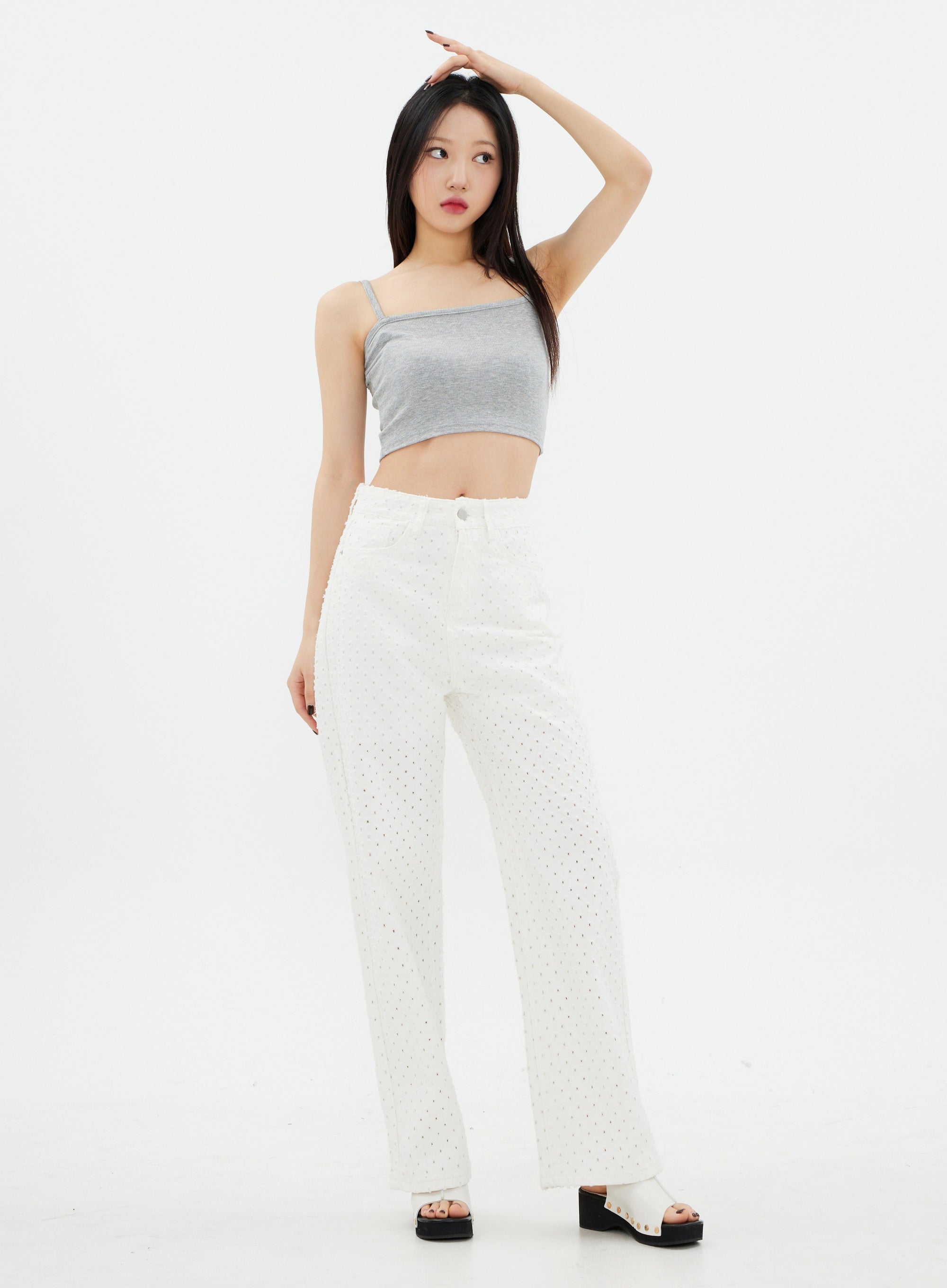 Lewkin Basic White Pants K2302