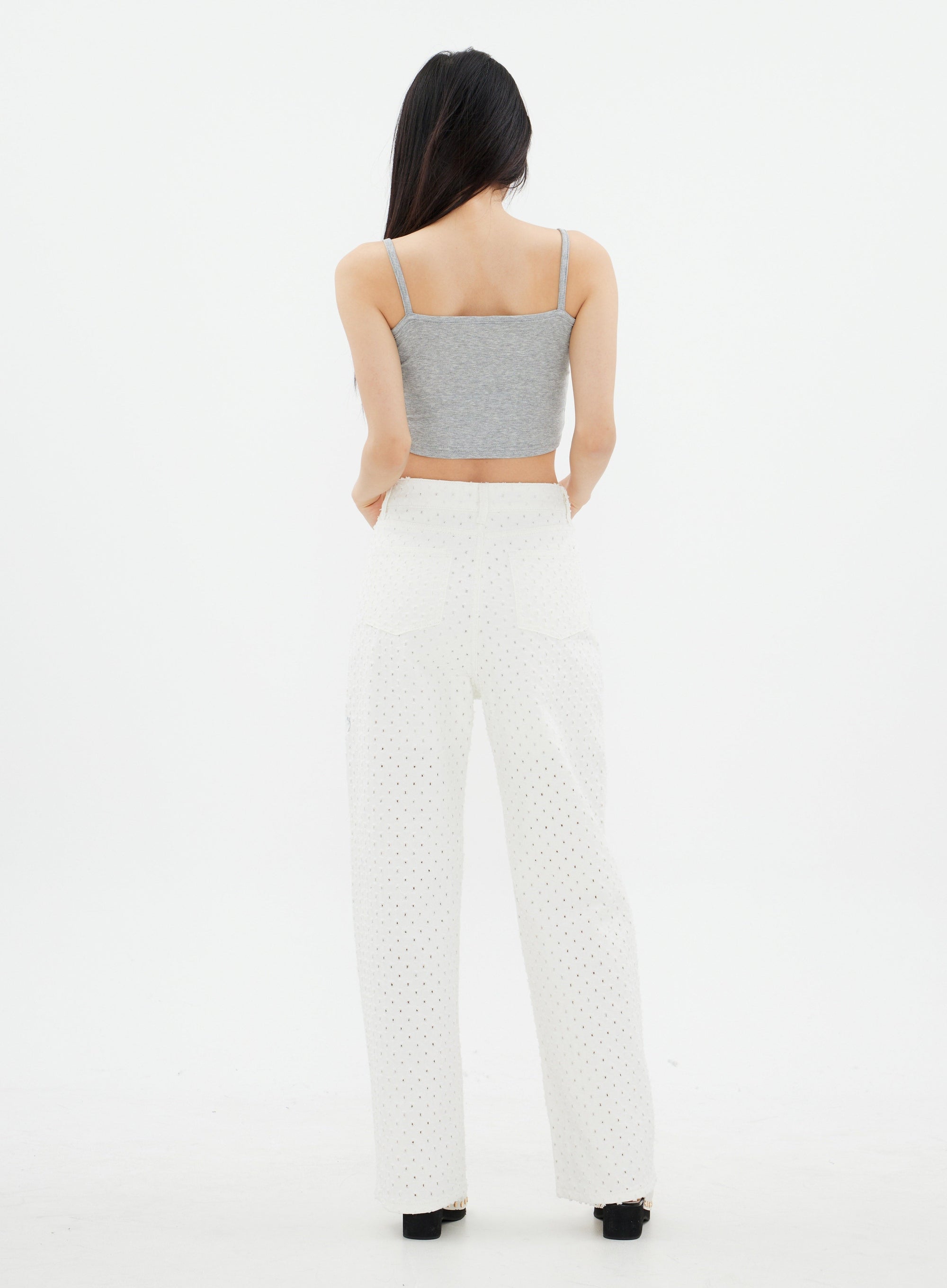 Lewkin Basic White Pants K2302