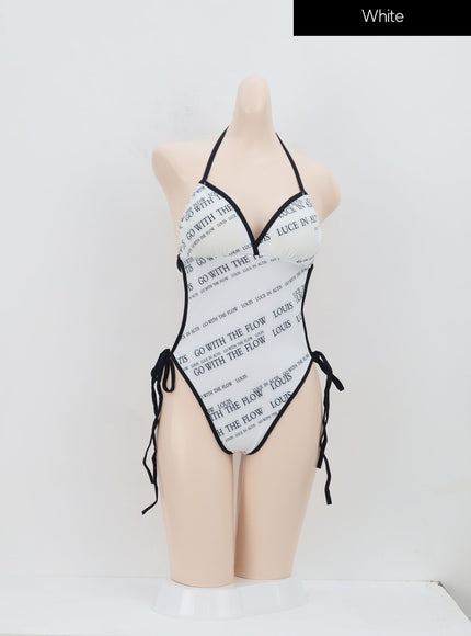 Two Color Graphic Swimsuit IA313