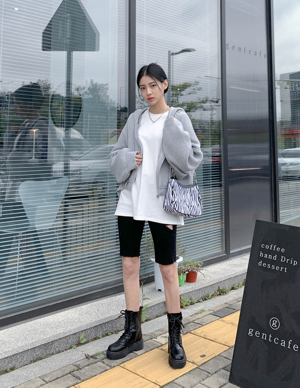 Hooded Zipper Knit Jacket CN17