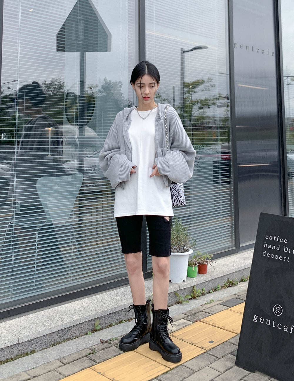 Hooded Zipper Knit Jacket CN17