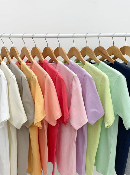 Cotton Short Sleeve Cropped T Shirt M5