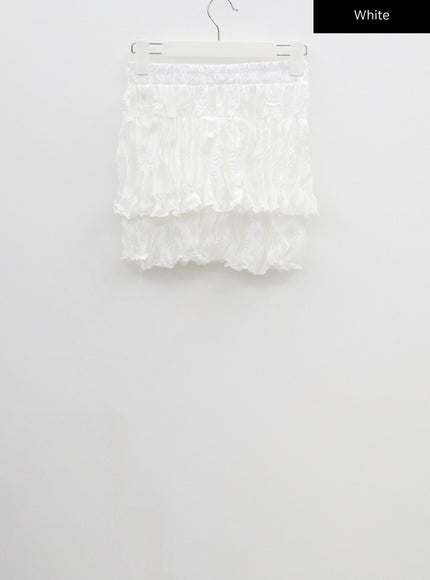 Layered Ruched Mini Skirt CF301