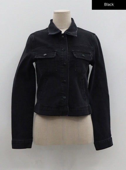 Button Crop Denim Jecket CO18