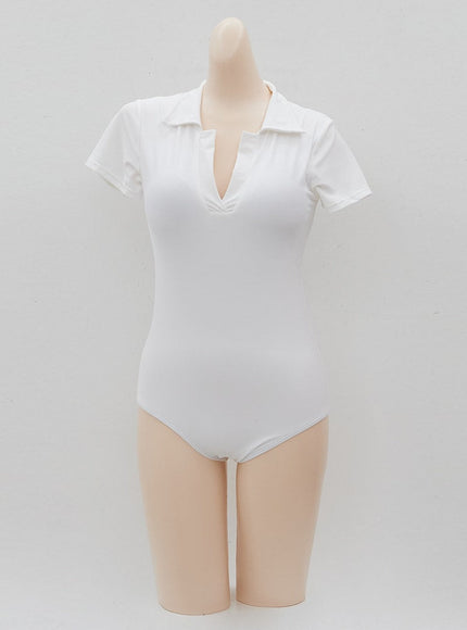 Surfer Collared One Piece Swimsuit IJ13