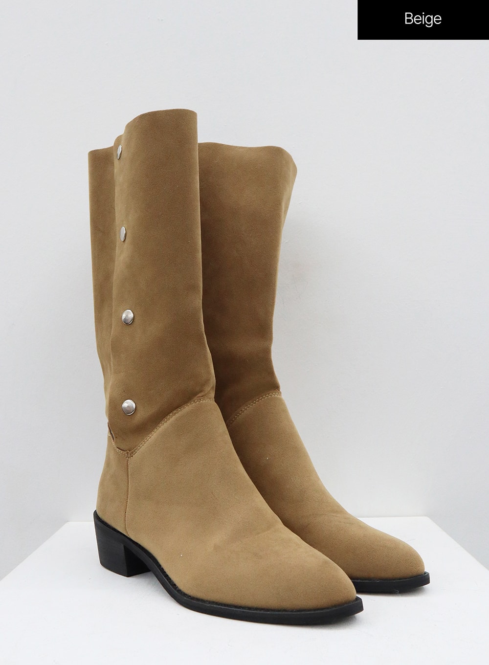 Pointed Toe Button Mid-Calf Boots ON17