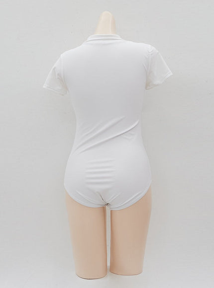 Surfer Collared One Piece Swimsuit IJ13