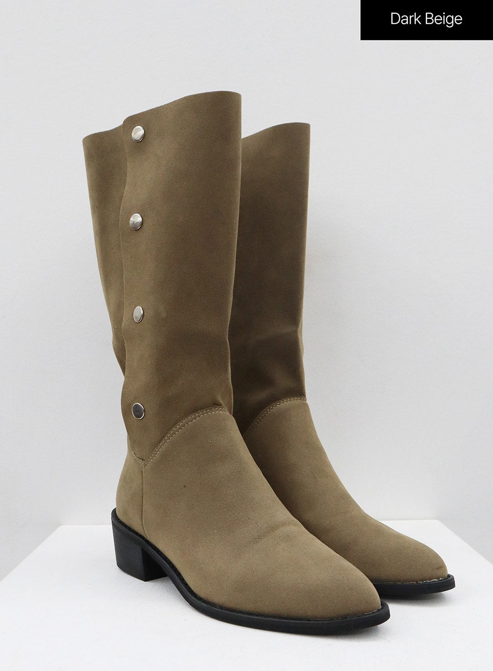 Pointed Toe Button Mid-Calf Boots ON17