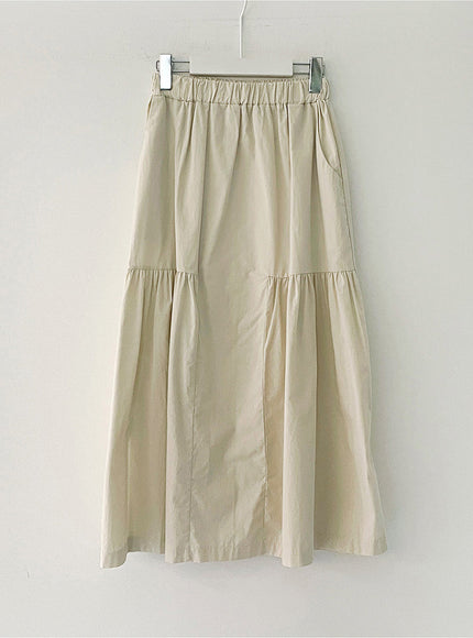 Shirring Long Band Skirt